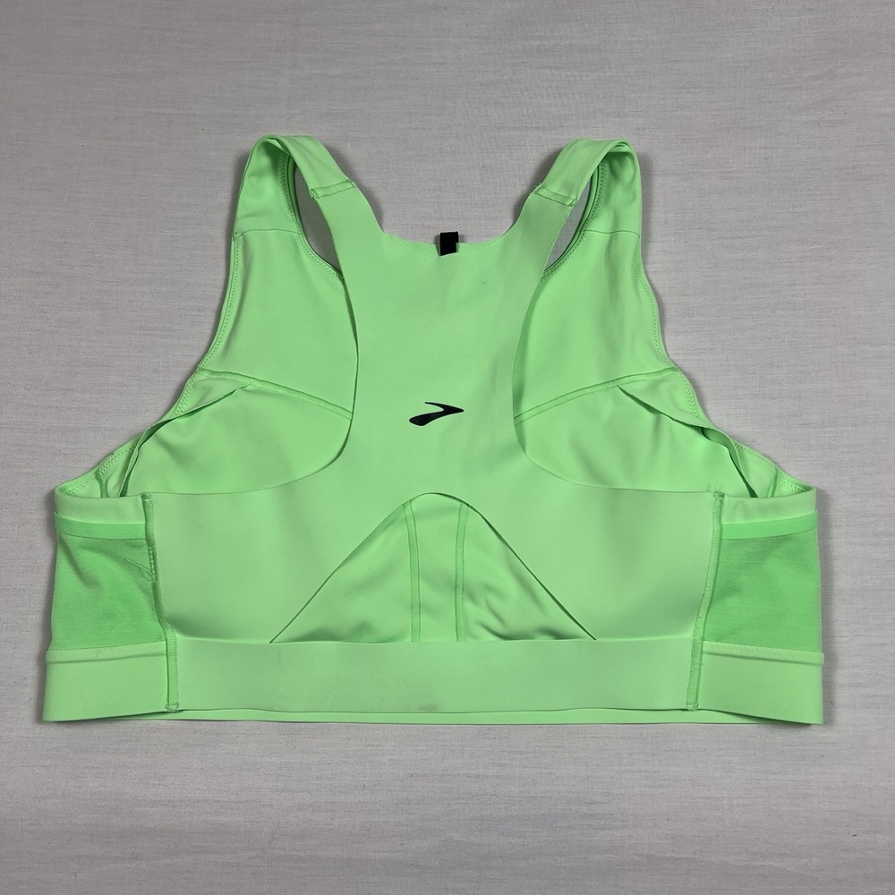 Brooks Women's Drive 3 Pocket Run Bra Size 40 C/D Bright Green Athletic Sports - Picture 6 of 13